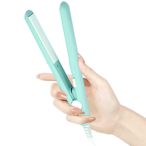 Mini plancha y rizador para cabello 2 en 1 cerámica verde miniatura 1