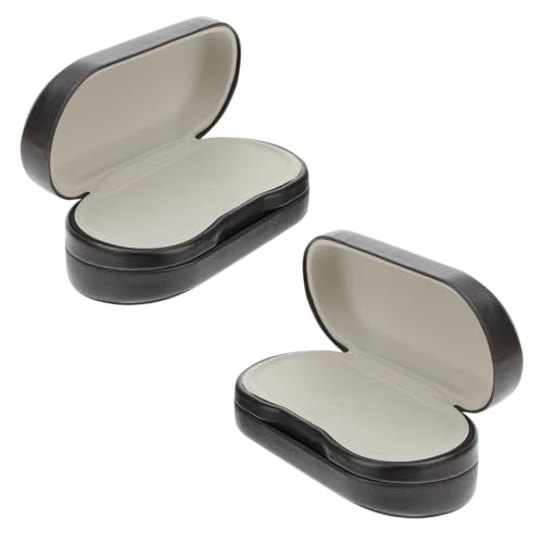 Étui à lunettes double couche en cuir synthétique élégant et cadre métallique robuste