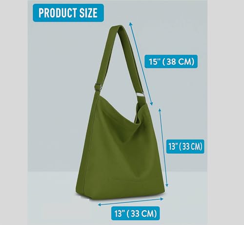 Image of Lify Women's Retro Large Size Canvas Shoulder Bag Hobo Crossbody Handbag Casual Tote - 1 Piece