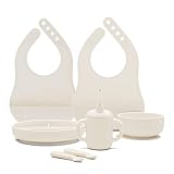 Lalo First Bites Silicone Baby Feeding Set - Baby Led Weaning Supplies - Non-Toxic Silicone - Includ