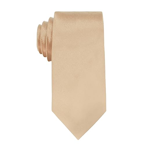 Image of Luckyvestir Mens Tie Solid Satin Neck Ties 3.15'' Formal Necktie for Wedding Business Christmas Father's Valentine's Day Gift