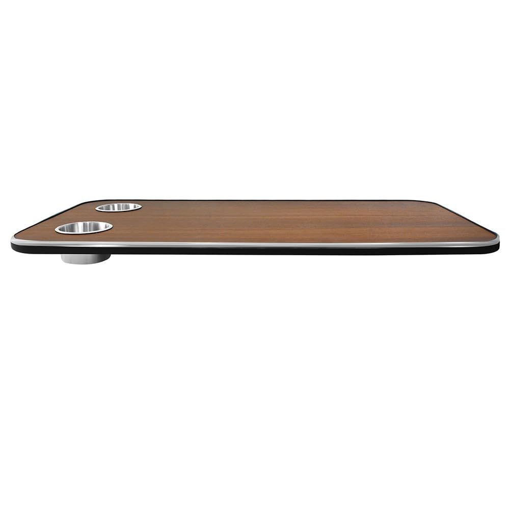 Tavolo in legno massello per camper, 800 x 400 mm, con 2 portabicchieri in acciaio inox, per camper, barca, yacht, ufficio, L-128