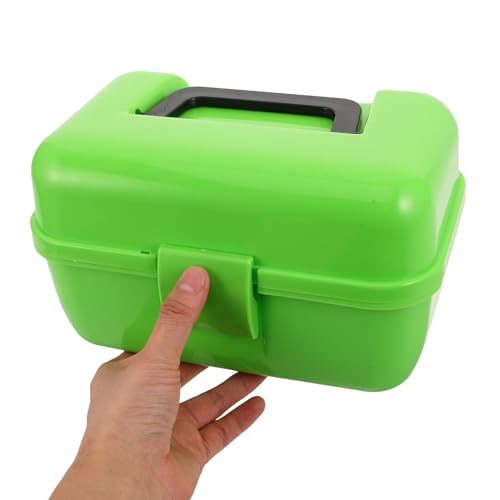 Boîte à pêche compacte verte à 2 niveaux pour matériel et leurres - 4
