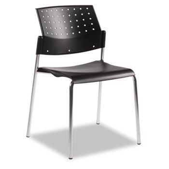 Global Sonic Series Stacking Chair, Armless, 20-1/2 x 21-3/4 x 32, Black, CT - GLB6508BK