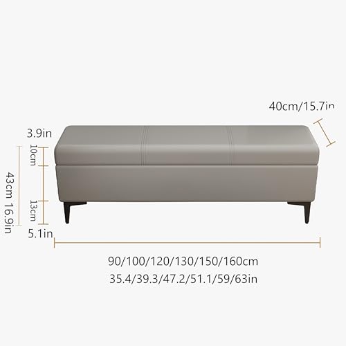 Banc à chaussures polyvalent gris clair de 120 cm de longueur - 3
