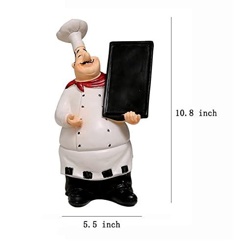 Figura de chef en resina con pizarrón para escribir miniatura 2