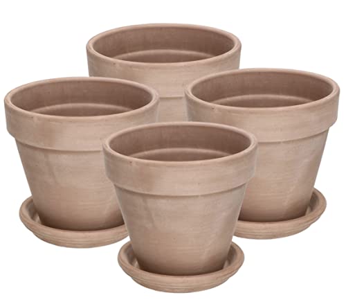 Kotarbau Maceta Con Plato De Terracota 15 Cm Para Interiores Y Exteriores, 4 Unidades Tiesto Para Plantas Arcilla De Terracota Maceta Para Balcón O Jardín Cerámica Sin Esmaltar Con Aspecto Rústico Kotarbau Maceta Con Plato De Terracota 15 Cm Para Interiores Y Exteriores, 4 Unidades Tiesto Para Plantas Arcilla De Terracota Maceta Para Balcón O Jardín Cerámica Sin Esmaltar Con Aspecto Rústico