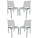 Sedia impilabile in polipropilene moderna per interni ed esterni giardino bar cucina Volga (Grigio 4 Sedie)