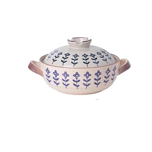 QAZWZG Cacerola Cazuelas pequeñas de cerámica de Boca Poco Profunda, cazuelas domésticas, Resistentes a Altas temperaturas, Olla for Sopa(2.5L-C)