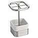 InterDesign Gia Toothbrush Holder Stand for Bathroom Vanity Countertops - White/Brushed