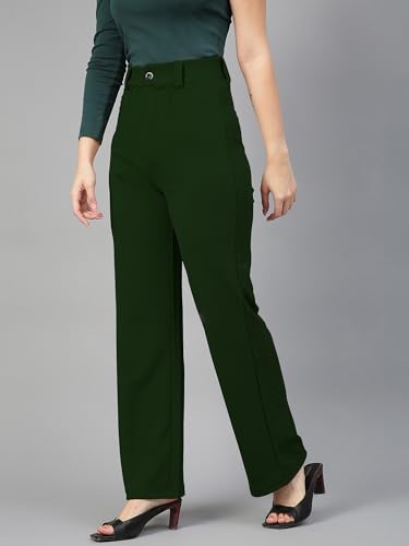 Image of Mehrang Trousers for Women, Formal Pants for Women, Straight Fit Pants