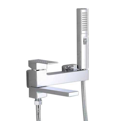 Ensemble de pommeau de douche et mitigeur de bain-douche gris chrome