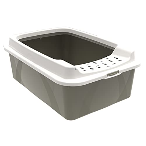 Rotho MyPet Eco Bonnie Bac à litière pour Chat avec entrée supérieure en Plastique recyclé Beige/Blanc, M, M (57,2 x 39,3 x 20,9 cm) Cover