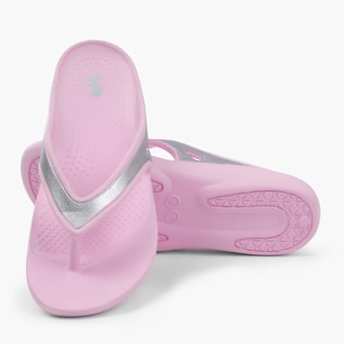 Image of SOLETHREADS Gleam Women Flip Flop | Metallic Strap | Lightweight | Soft Comfortable | Waterproof | Stylish | Thong | Anti Skid | Slippers | Styles | Daily Use | Everyday Slippers