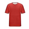Gubsssl T Shirts for Men UK Adult Fashion Top Plain Shirts Classic T-Shirts Summer Short Sleeves Slim Fit Basic Tshirts Casual Tee Oversized Streetwear Soft Wear Workwear Clothing Red 4XL #4
