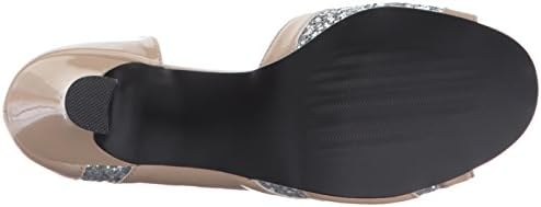 Pleaser Pink Label Women's Jenna03/Cr-Sg D'Orsay Pump, Cream Patent-Silver Glitter, 13 M US | Image 3