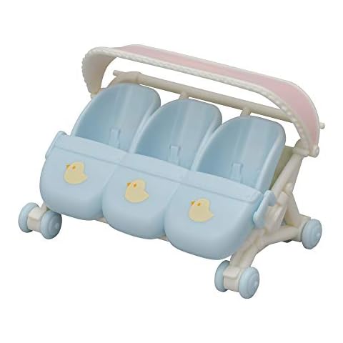 Sylvanian Families 5533 Triplets Stroller - Dollhouse Playsets, Blue, Small Cover
