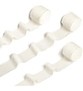 VGOODALL White Chiffon Ribbon, 3 Rolls Handmade Fringe Chiffon Ribbons 30Yd Frayed Edge Silk Ribb...