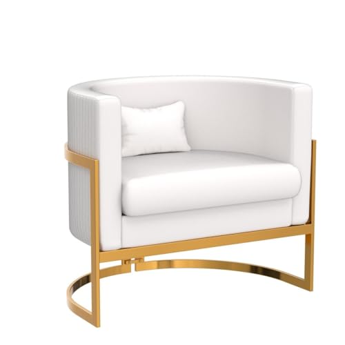 Sillón Barrel Tapizado Terciopelo Crema miniatura 5
