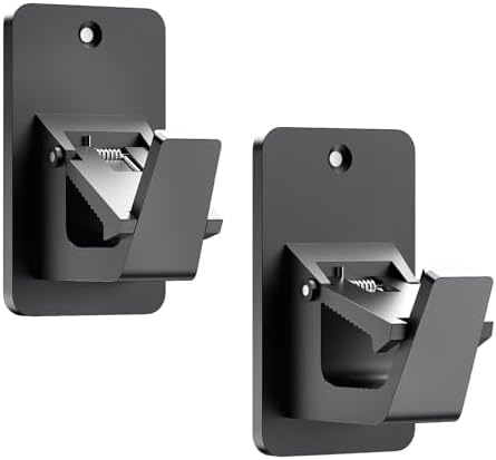 Adhesive No Drill Curtain Rod Brackets - Heavy Duty 30LB Holders for Bathroom Bedroom Kitchen, Universal Damage-Free Window Rod Hooks with Nail-Free Installation (2PC Black)