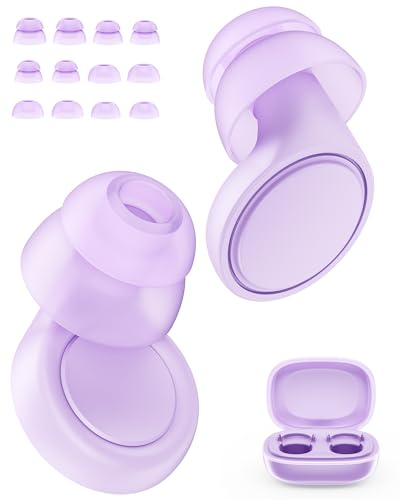 Ear Plugs for Sleeping Noise Cancelling,35dB Ear Plugs for Noise Reduction Reuseable Concert Ear Plugs for Sleeping, Concerts, Traveling, Working Purple