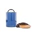 Airscape Ceramic and Food Storage Canister, 7" Large - Patented Airtight Inner Lid Preserves Food Freshness - Glazed Ceramic with Bamboo Top - Cobalt Blue
