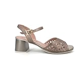 PITILLOS 11216 Sandalia Cierre Hebilla tacón Medio para: Mujer Color: Bronce Talla: 36