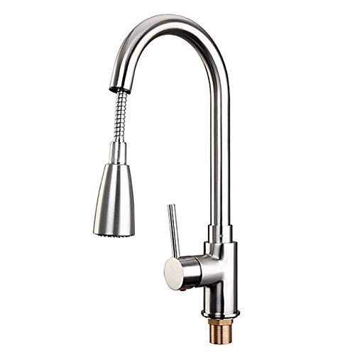 Mitigeur eau chaude froide en métal brossé durable pour lavabo haut de gamme