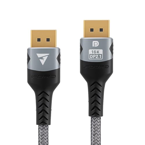 Tuwonwa DisplayPort Cable 2.1 16K 8K 80Gbps Cable 2.1 2M Certified Ultra High Bit Rate DP to DP Cable Ultra High Bit Rate Certified for 16K 60Hz 8K 144Hz Ideal for Monitor