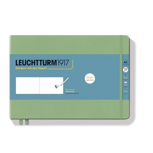Leuchtturm1917 - Medium Landscape Hardcover Sketchbook (Sage) - 112 Pages of 150g/m² Paper