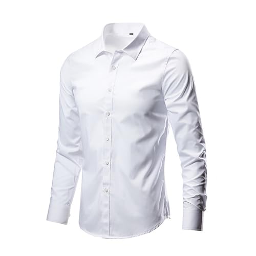 Générique Homme Chemise Blanche à Manches Longues - Coupe Droite - Infroissable - Coupe Droite - Chemised'affaires avec Poche