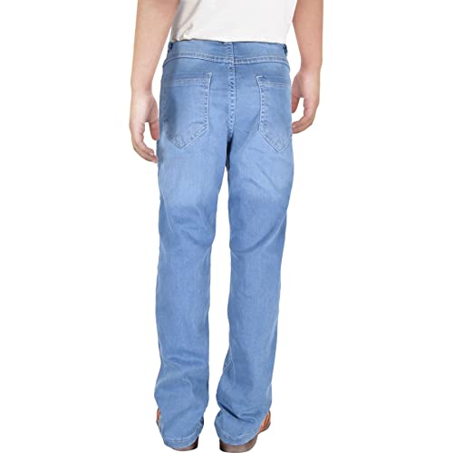 A2Z Kids Boys Relaxed Straight Fit Boot Cut Light Blue Ripped Jeans Stretchy Comfort - Jeans JN64 Light Blue._11-123