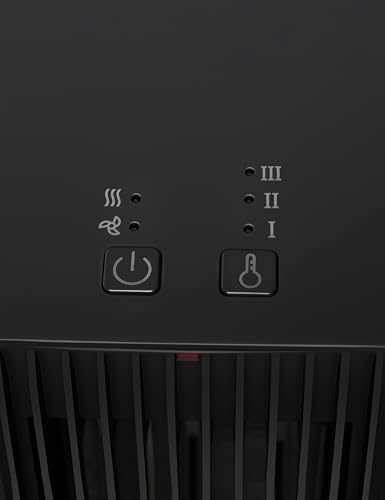 Amazon Basics Ceramic Space Heater, Electric Heater for Indoor Use With 3 Heat Settings, Temperature Control, Lightweight (1.7 LBS), 520 w, Black, 5.1"L x 3.5"W x 7"H