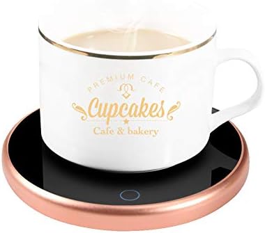 Coffee Mug Warmer, Yatuela Electric Beverage Warmer Plate with 3 Adjustable Modes Up to 60℃,Touch Tech&LED Backlit Display, Automatic Shut Off for Office Home Use (Tea,Water,Cocoa,Soup or Milk) Pink