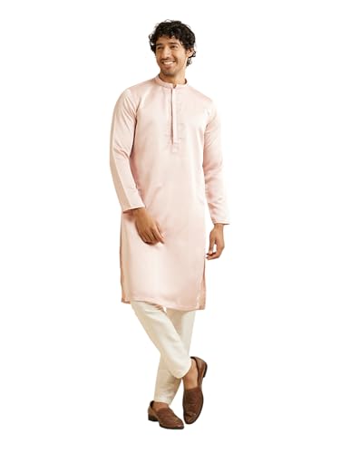 Kurta homme brodé satin Manyavar ensemble chic de cérémonie 2 pièces