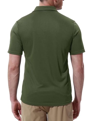 Image of Rdruko Men's Polo Shirts Short Sleeve Quick Dry Outdoor Golf Sports Shirts with Pocket