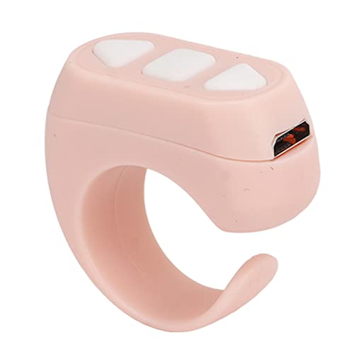 Turner de Página de Control Remoto Bluetooth, TikTok para la Aplicación Kindle Clicker de Anillo de Desplazamiento Remoto, Controlador de Anillo de Grabación de Video Bluetooth, (Rosa)