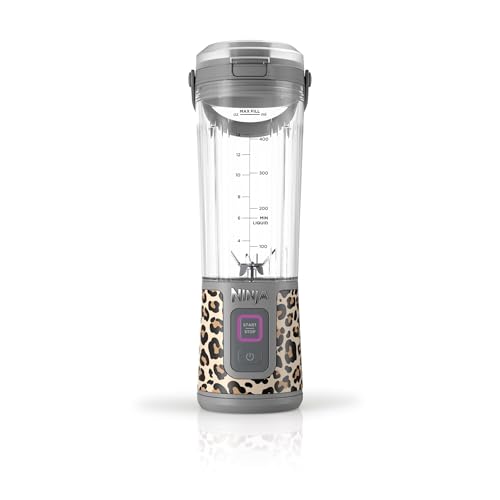 La Mejor Selección de precio de una licuadora - 5 favoritos. 49 Ninja Blast Licuadora Portatil Recargable para Smoothies,Batidos,Ninja frappe de cable desmontable USB tipo C, vaso licuadora de 532ml(18 oz) (Reacondicionado) (Animal Print)