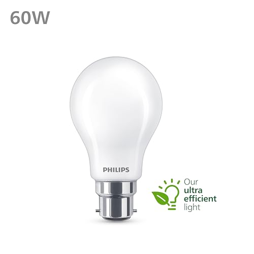 Philips Ultra Efficient - Ultra energy saving lights, LED light source, 60W, A60, B22 Warm White 2700 kelvin, frosted - Image 3