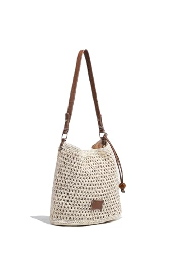 Women Small Cotton Crochet String Bag Handwoven...
