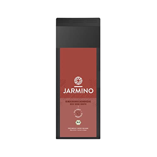 JARMINO Caldo de hueso orgánico, 1 litro Hueso Broth Fabricado en Alemania 1 x 1000 ml Caldo de carne