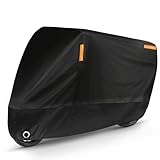 Puroma Motorcycle Cover Heavy Duty Scooter Cover Waterproof Outdoor All Season Universal Weather Quality Protection with Night Reflective, Lock Hole and Storage Bag Fits up to 86.6