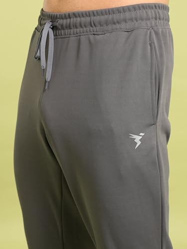 Image of TECHNOSPORT Men Mid Rise Solid Regular Fit Track Pant with Technodry, Antimicrobail for Gym, Workout, Sports and Regular Use