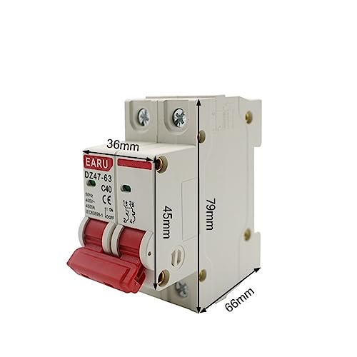 Lot de 10 mini-disjoncteurs C45N 2P 400V pour rail DIN de tableau électrique - 2