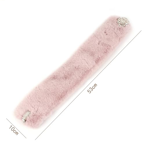 Women Rhinestone Fall Winter Warm Faux Fur Fake Collar Infinity Loop Circle Scarf Neck Warmer Wrap2