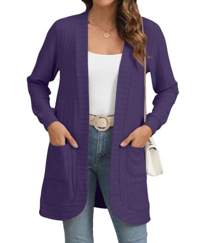 Image of YSYOKOW Cardigan Sweaters for Women Long Sleeve Open Front with Pockets