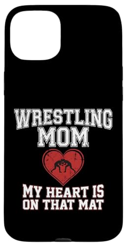 Wrestling Mom My Heart Is On That Mat �O���t�B�b�N �X�}�z�P�[�X iPhone 15 Plus �p