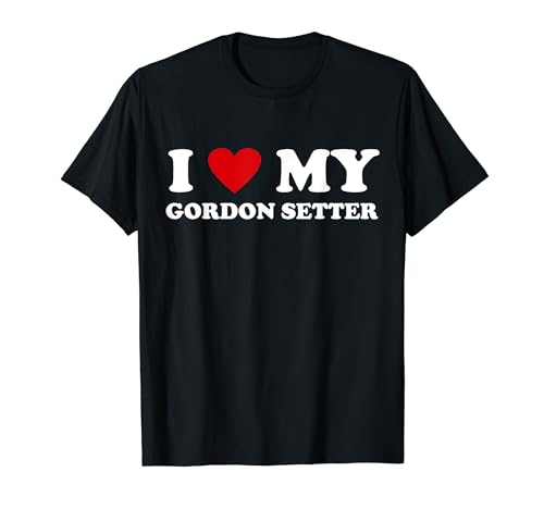 I Heart Dog Dad Mom - Me encanta Gordon Setter Camiseta