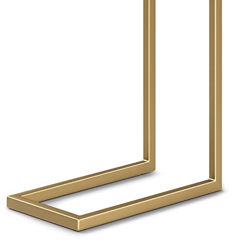 SIMPLIHOME Skyler Metal Table - 18" Wide x 24" High Solid Iron C-Side Table with Genuine White Marble Top in Gold, Contemporary Accent End Table for Living Room or Home Office with Slide-Under Design by SIMPLIHOME - Image 6