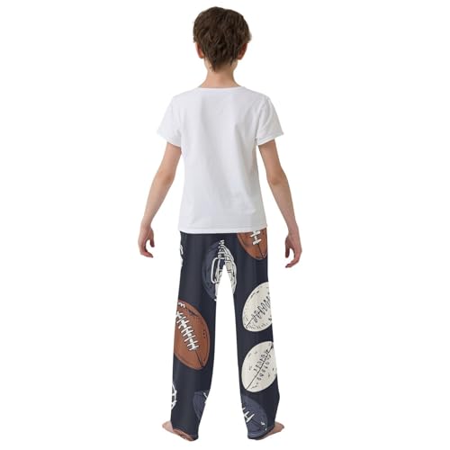ZZXXB Funny Football Pattern Boys Long Pants Soft Trousers Elastic Waist Kids Lounge Bottoms with Pockets S-XL3